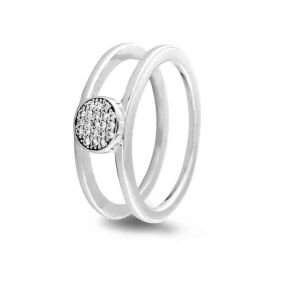 MY IMENSO RING CIRCLE ZIRKONIA VOOR CERAMIC  (925 ZILVER / RHODIUM-VERGULD) MAAT 56 MT 17 3/4