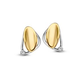 Gouden oorstekers bicolor zirkonia OB426760
