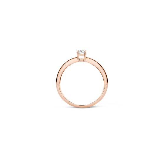 Roodgouden ring zirkonia mt54