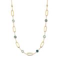 Gouden collier blauw topaas 45cm CW136961 