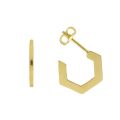 Gouden oorstekers halfrond hoekig JKE20.037
