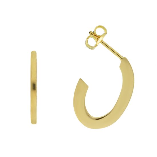 Gouden oorstekers ovaal JKE20.034