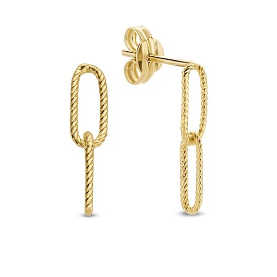 Gouden oorstekers paperclip JKE20.079