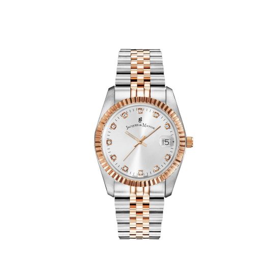 JdM horloge dames staal/rose NR023