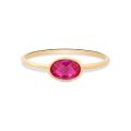 Gouden ring ovale zirkonia roze mt54 RDC01-4308-03