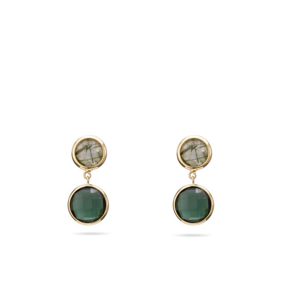 Gouden oorstekers met gr/rutkwarts