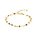 Gouden armband natuurlijke kleurstenen 16 + 3 cm 4029103