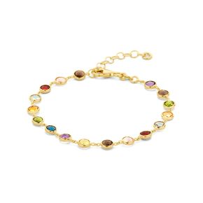 Gouden armband natuurlijke kleurstenen 16 + 3 cm 4029103
