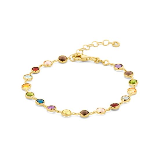 Gouden armband natuurlijke kleurstenen 16 + 3 cm 4029103