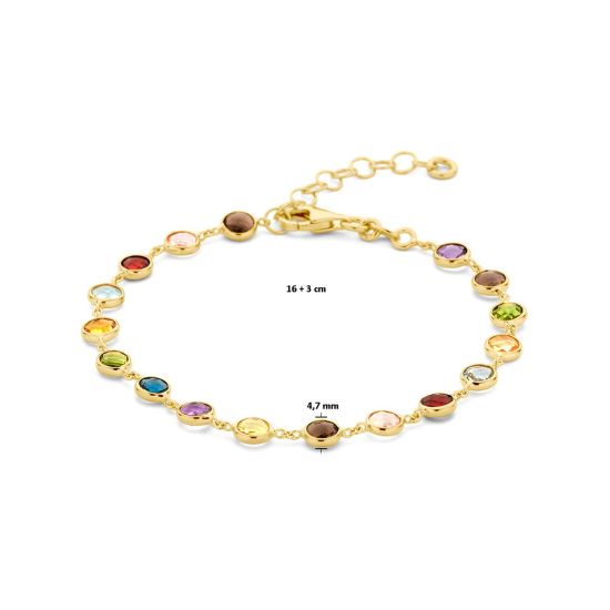 Gouden armband natuurlijke kleurstenen 16 + 3 cm 4029103