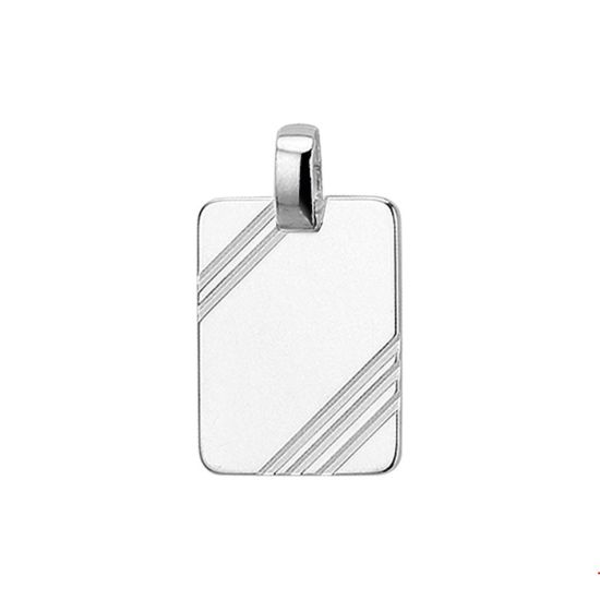 Zilveren hanger plaatje mat-glans 1019572