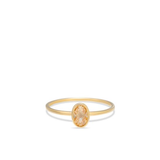 Gouden ring zirkonia ovaal champagne mt52 RDC01-4310-03