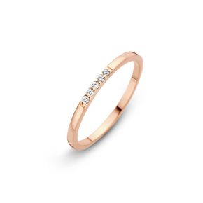 Roodgouden ring 5x0.01crt mt 17