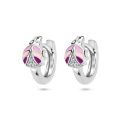 Zilveren oorringen lhb roze 1336977