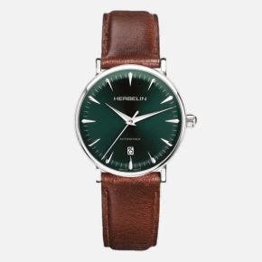 MH horloge heren staal/leer automaat 1647AP16BR