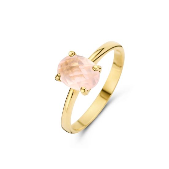 Jarrèl gouden ring rose kwarts mt55 4Y6119RQS