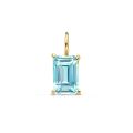 Gouden hanger blauw topaas 4x6mm 4028351