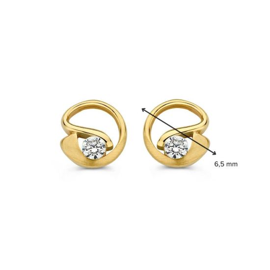 Gouden oorstekers zirkonia OB127811