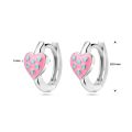 ZIlveren oorringen hartje roze/blauw 1339084