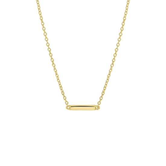 Zilveren collier balkje 41+5cm  geel verguld 2100680