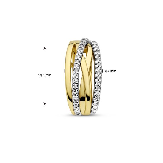 Gouden hanger bicolor  8.5x19.5mm 0.17H/SI 4208872