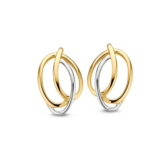 Bicolor gouden oorstekers OB406908