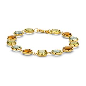 Gouden armband citrien lemon kwarts peridoot 19cm BR4317V2