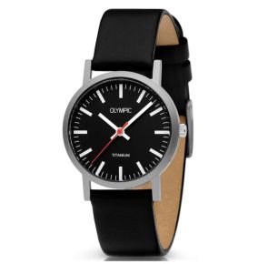 Olympic horloge dames tit/leer OL26DTL070