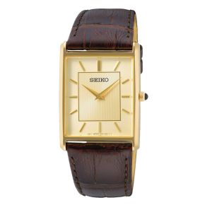 Seiko horloge heren staal/geel/leer SWR106P1