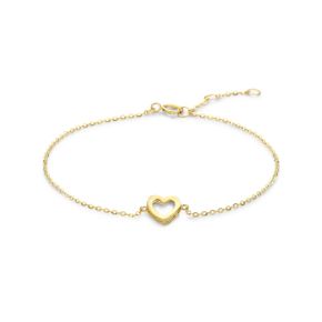 Gouden armband open hart 16.5-18.5cm 4017989