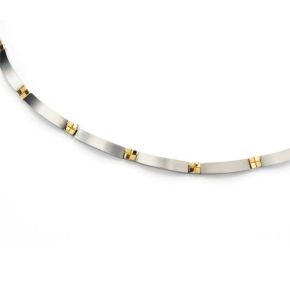 Boccia collier titanium/geel pvd 0831-02