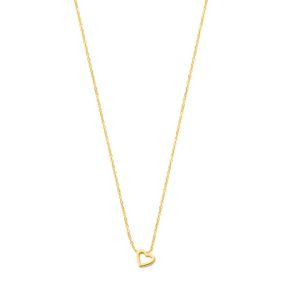 Gouden collier anker 0.8mm open hart 41-43-45cm 11107/11001