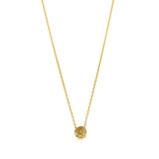 Gouden collier anker 1.2mm gr plaatje rond big 7mm 42-45cm 11254