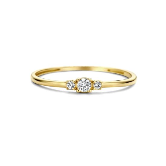 Gouden ring zirkonia mt52 SWER10190-Y14