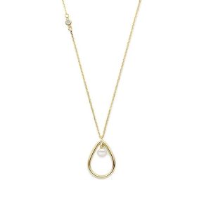Gouden collier zoetwaterparel en zirkonia SWEN10276-Y14