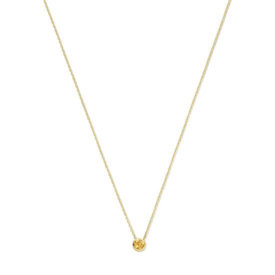 Gouden collier citrien geboortesteen november SWBN01NOV-Y