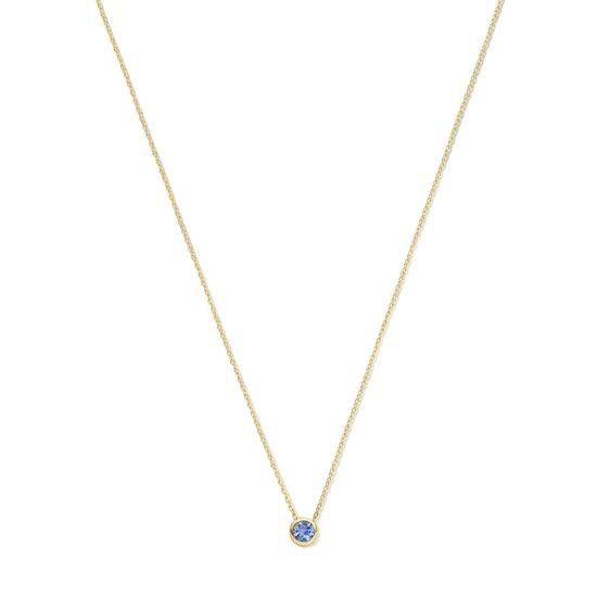 Gouden collier tanzanite geboortesteen december SWBN01DEC-Y