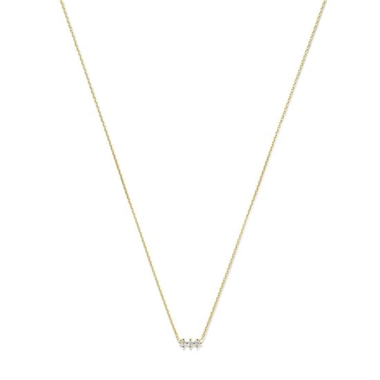 Gouden collier 3x zirkonia SWEN10190-Y14