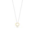 Gouden collier bicolor cirkel 3084BGO