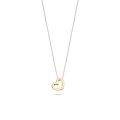 Gouden collier bicolor open hart 3082BGO