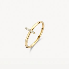 Gouden ring staafje zirkonia 1252YZI/52