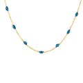 Gouden collier met blauwe resin 3162YRB