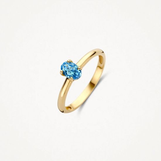 Gouden ring london blauwtopaas mt 54 1242YLB/54