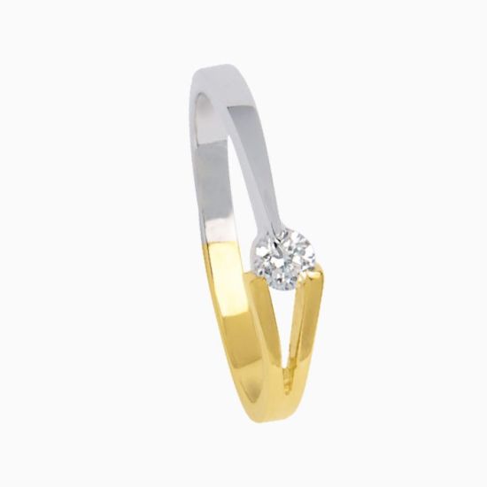 Gouden ring bicolor V 0.15TW/VVS/VS V-Ring/175