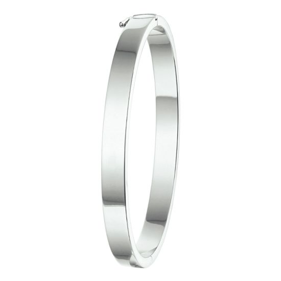 Zilveren bangle scharnier vlak 6mm x 60mm 1324528
