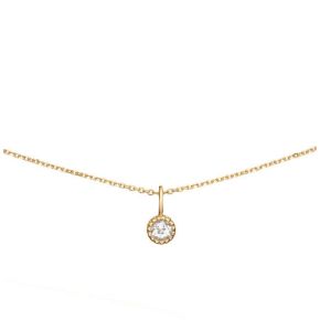 Gouden collier met wit topaas JKN25511