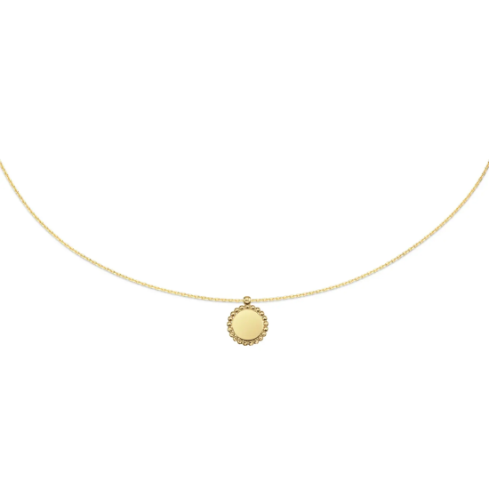 Gouden collier rond plaatje JKN24411