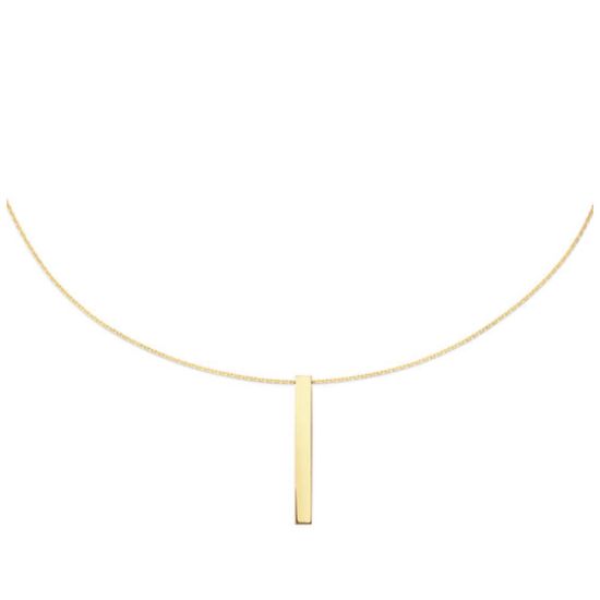 Gouden collier met long bar JKN24414