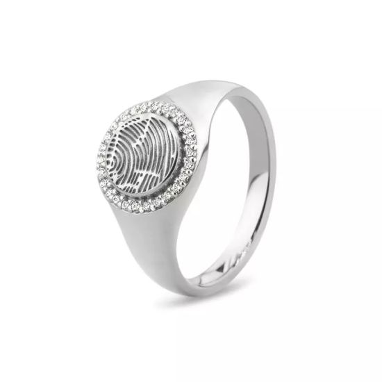 Zilveren ring monogram zirkonia 466S/56