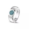 Zilveren ring rond met zirkonia RG022/54